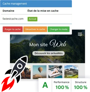 Configurer le module fastest cache, activer, purger